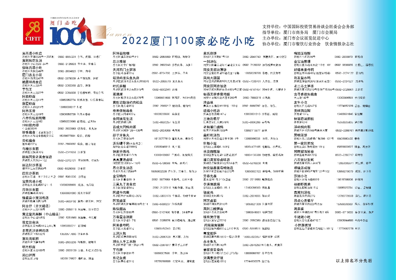 2022《廈門必吃100家餐廳》上線！重新定義廈門特色美食|餐飲界